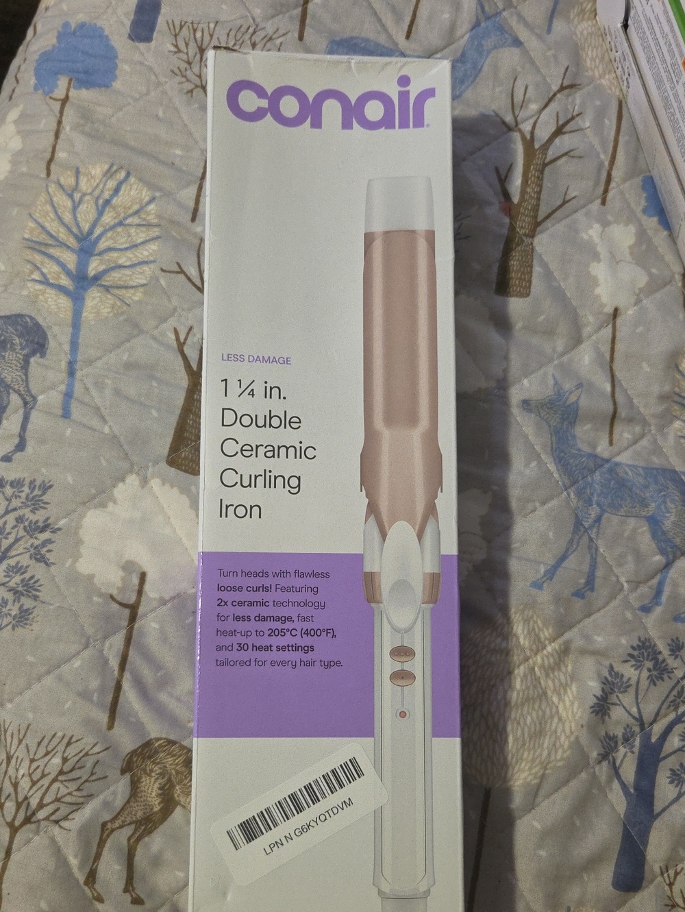Conair Double Ceramic Curling Iron — Rose Gold/White